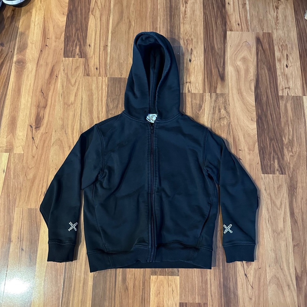 Kenzo Sport Big X Zip-Up Hoodie Black White Logo Graphic Sweatshirt Small women